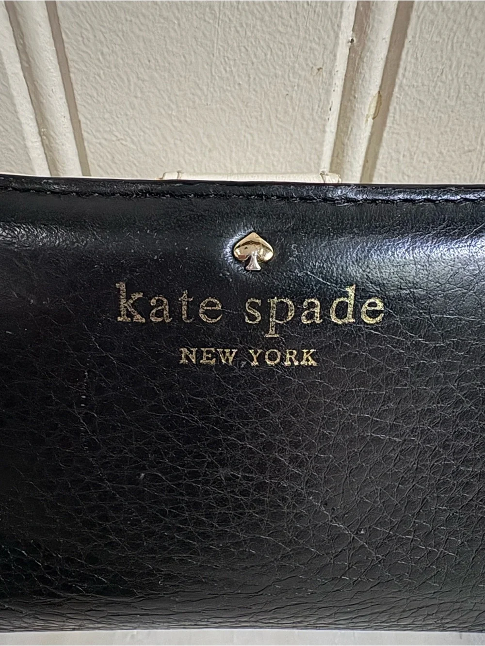 Kate Spade Leather Bifold Wallet Black & Ivory Luxury Designer Classic Preppy NY